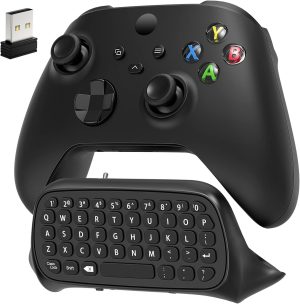 Keyboard for Xbox Series X/S/Xbox One/One X/S, Elite One/2 Controller, Wireless Game Chatpad Keypad with USB Receiver, Built-in Speaker &3.5mm Audio Jack for Xbox Controller