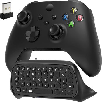 Keyboard for Xbox Series X/S/Xbox One/One X/S, Elite One/2 Controller, Wireless Game Chatpad Keypad with USB Receiver, Built-in Speaker &3.5mm Audio Jack for Xbox Controller